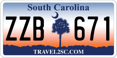 SC license plate ZZB671