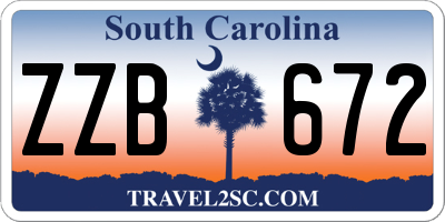 SC license plate ZZB672