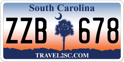 SC license plate ZZB678