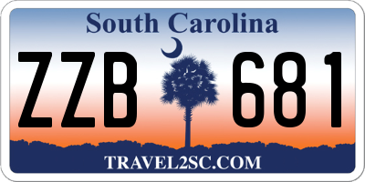 SC license plate ZZB681