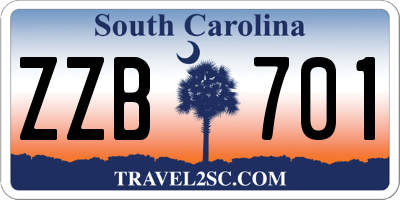 SC license plate ZZB701