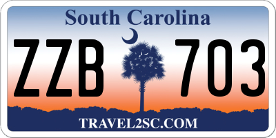 SC license plate ZZB703