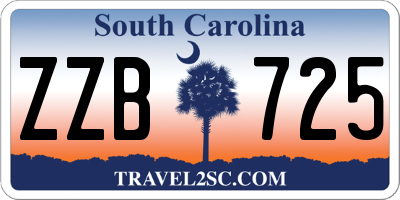 SC license plate ZZB725