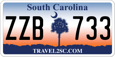 SC license plate ZZB733