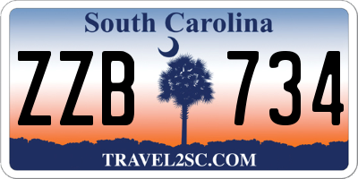 SC license plate ZZB734