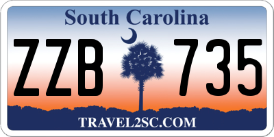 SC license plate ZZB735