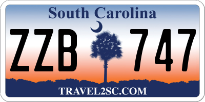 SC license plate ZZB747