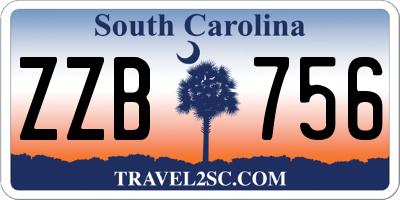 SC license plate ZZB756