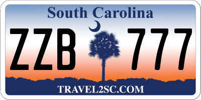 SC license plate ZZB777