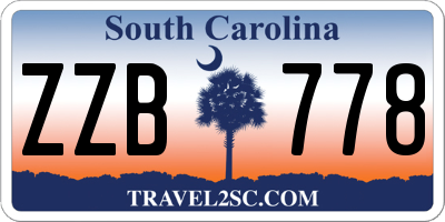 SC license plate ZZB778