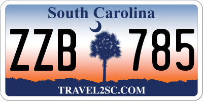 SC license plate ZZB785