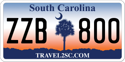 SC license plate ZZB800