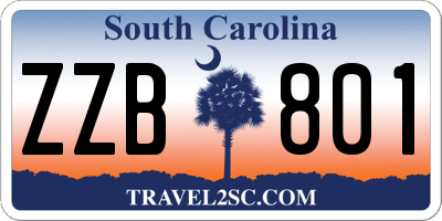 SC license plate ZZB801