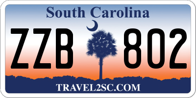 SC license plate ZZB802