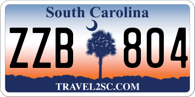 SC license plate ZZB804