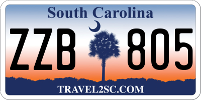 SC license plate ZZB805