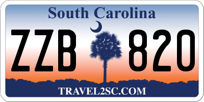 SC license plate ZZB820
