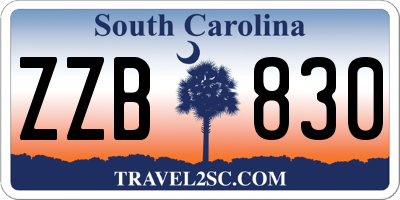 SC license plate ZZB830