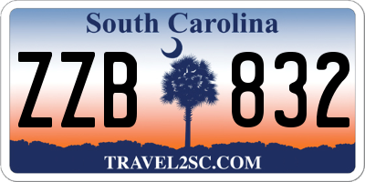 SC license plate ZZB832