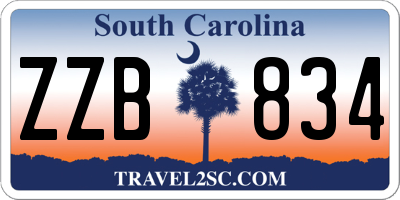 SC license plate ZZB834