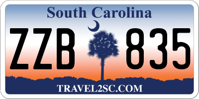 SC license plate ZZB835