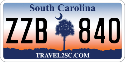 SC license plate ZZB840