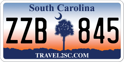 SC license plate ZZB845