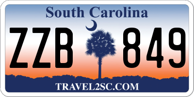 SC license plate ZZB849