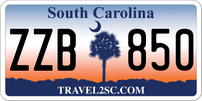 SC license plate ZZB850