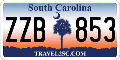 SC license plate ZZB853