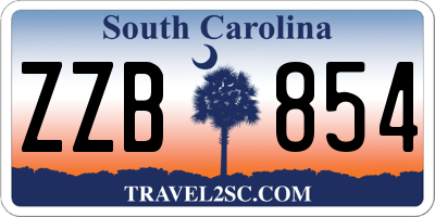 SC license plate ZZB854