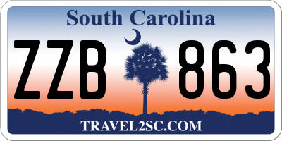 SC license plate ZZB863