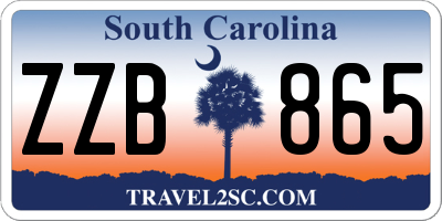 SC license plate ZZB865