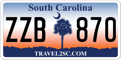 SC license plate ZZB870