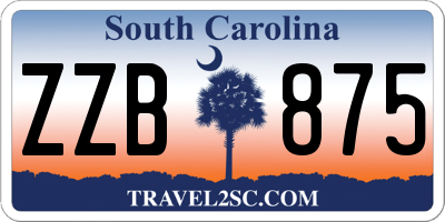 SC license plate ZZB875