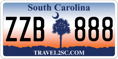 SC license plate ZZB888