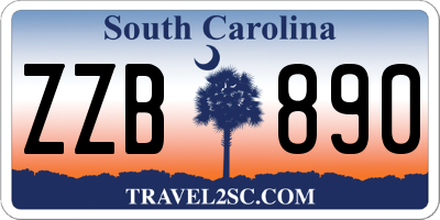 SC license plate ZZB890