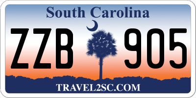 SC license plate ZZB905