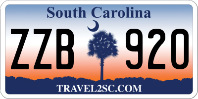 SC license plate ZZB920