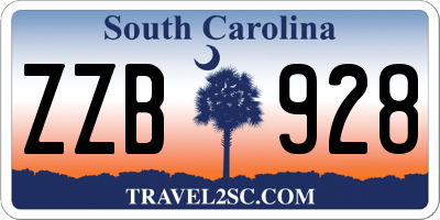 SC license plate ZZB928