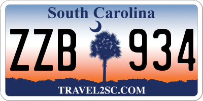 SC license plate ZZB934