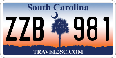 SC license plate ZZB981