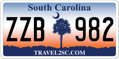 SC license plate ZZB982