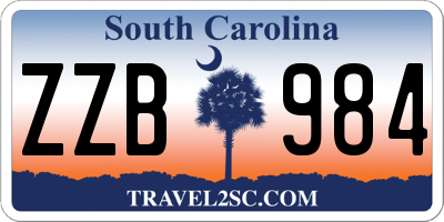 SC license plate ZZB984