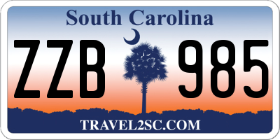 SC license plate ZZB985