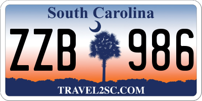 SC license plate ZZB986
