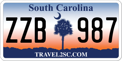 SC license plate ZZB987