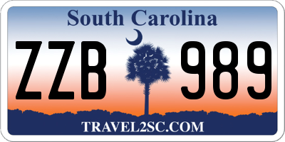 SC license plate ZZB989