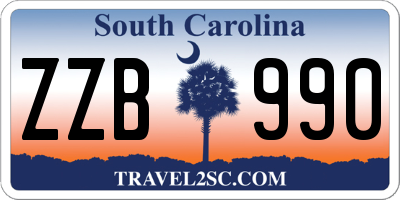 SC license plate ZZB990