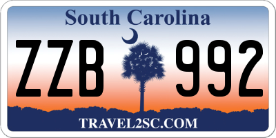 SC license plate ZZB992